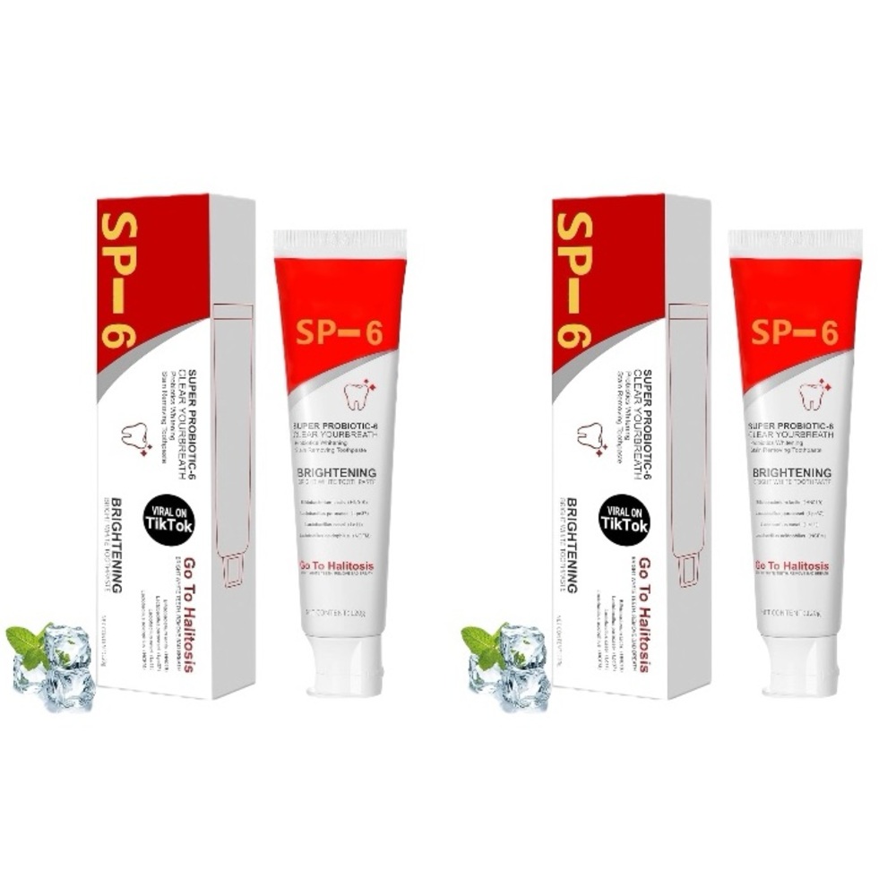 Whitening Toothpaste 2 Pack Brightening White 120g Tubes Unflavored SP-6 E2